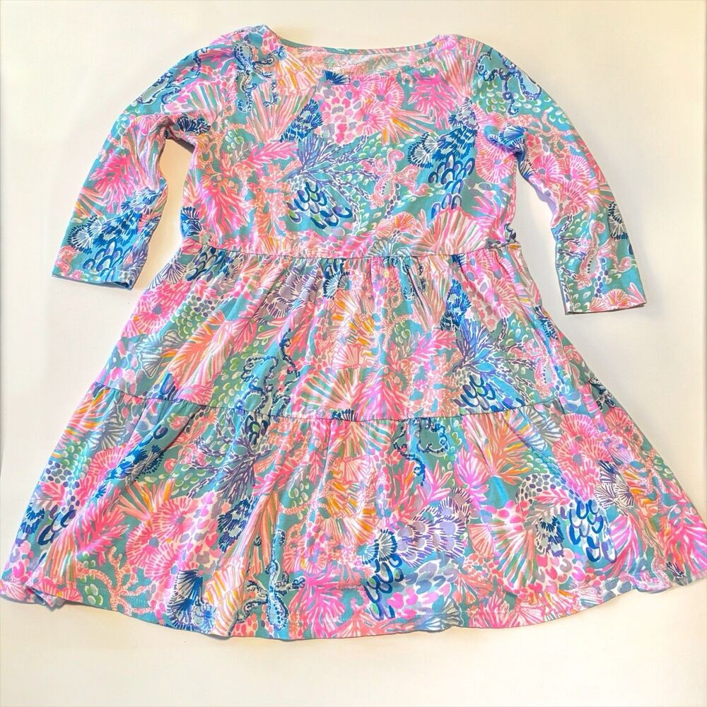 Lilly Pulitzer Geanna Swing Dress Splendor in the sand Youth Girls Large (8-10) - Picture 2 of 5